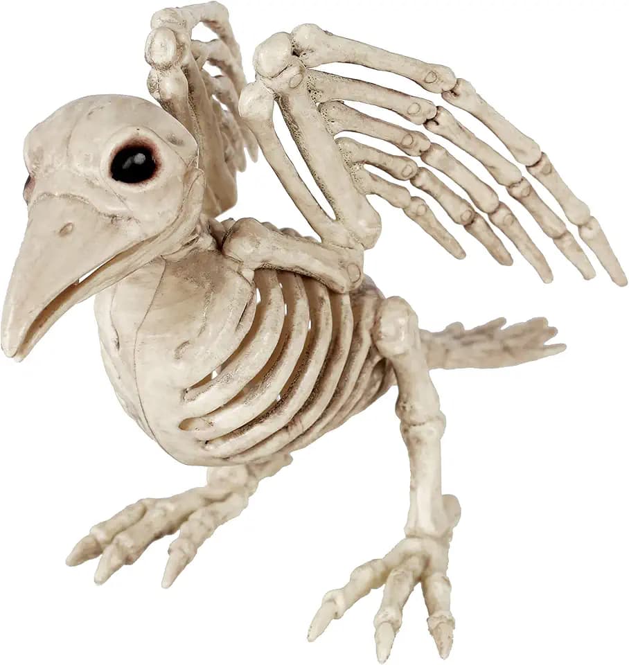 Crazy Bonez Skeleton Bird Halloween Decoration, 5.5 Inch