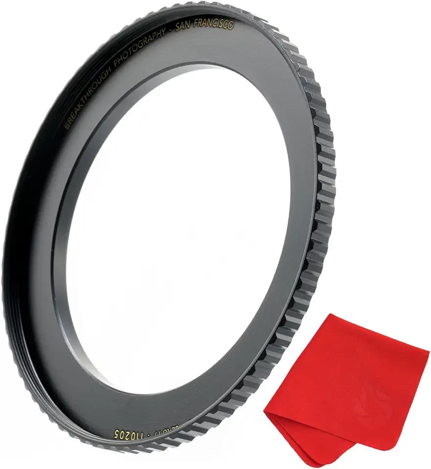 Breakthrough Photography 52mm to 82mm Step-Up Lens Adapter Ring for Filters, Made of CNC Machined Brass with Matte Black Electroplated Finish