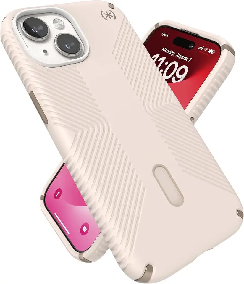 Speck MagSafe Case for iPhone 17e, iPhone 15 - Drop & Camera Protection, ClickLock No-Slip, Wireless Charging Compatible, Fits All 6.1 Inch Models Including iPhone 14, iPhone 13 - Bleach Bone