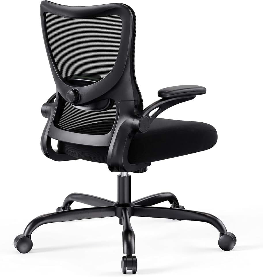 Marsail Bürostuhl Ergonomisch, Ergonomischer Bürostuhl Schreibtischstuhl mit 3D-Armlehnen, 2D-Lendenstütze, 8 cm Sitzkissen, atmungsaktivem Netzrücken, Bürostuhl Computerstuhl bis 136 kg