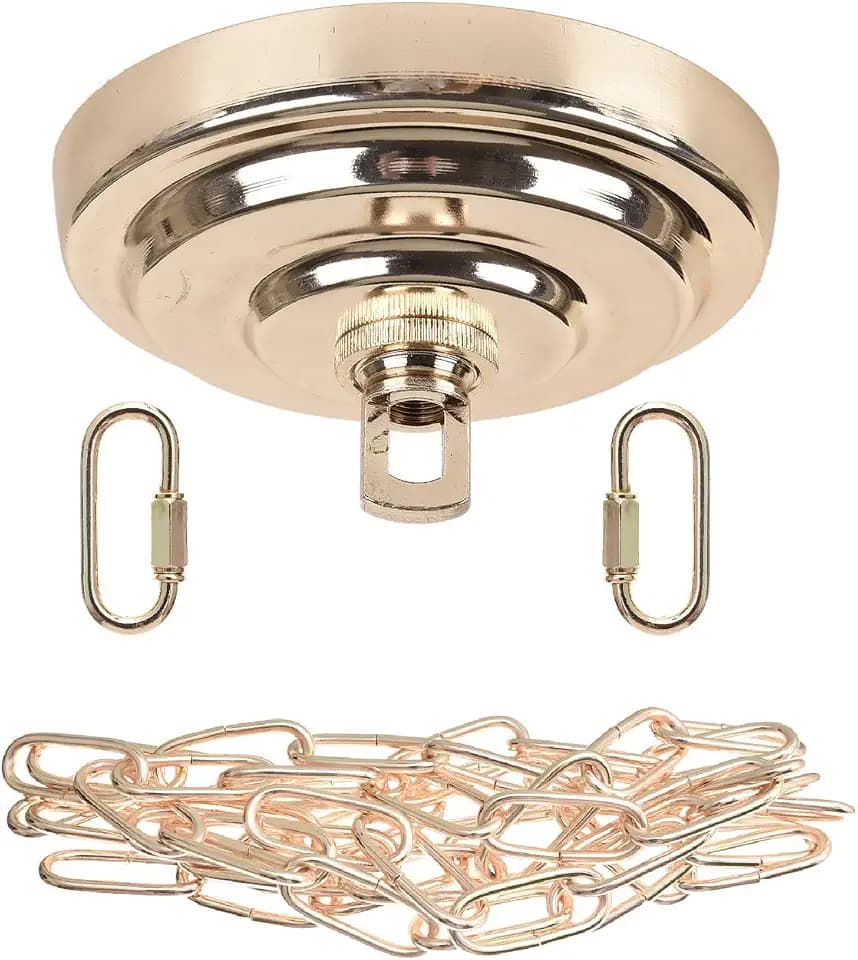 Sangle Sopffy Vingage Canopy Kit and Pendant Light Fixture Chain for Chandelier or Swag Light Fixtures,Maximum Weight of 60 Pounds, 6 feet,Heavy Duty,5 Inches Diameter, Black (S Gold)…