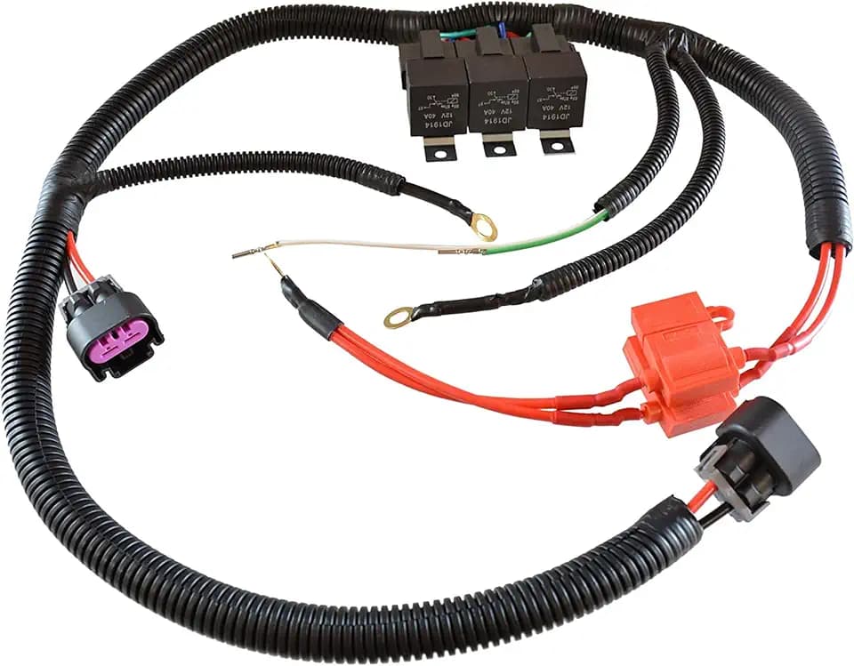 Michigan Motorsports Electric Dual Fan Upgrade Wiring Harness | Fits 1999-2006 GM Truck/SUV Applications | Plug-and-Play Cooling Fan Conversion Kit