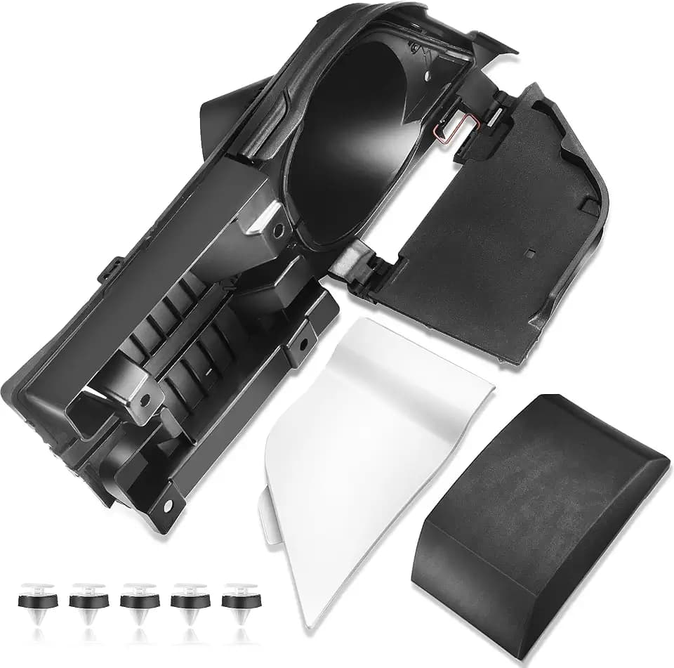 Fuel Filler Door Housing Assembly with w/White Painted Cover, Gas Cap Door Pocket Hinge Compatible with 2015-2023 Ford Transit Vans 150 250 350 350HD, Replaces CK4Z-5427936-A 926-047