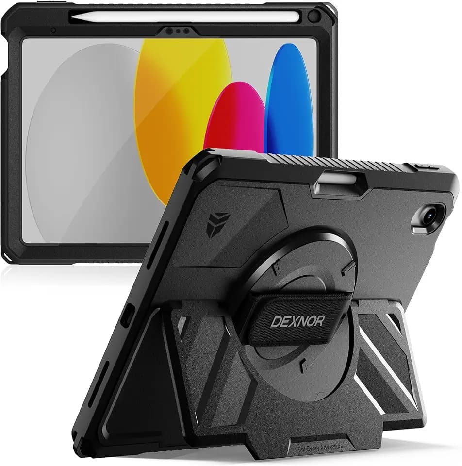 Dexnor Case for iPad (A16) 11th/10th Generation Rugged Extra-Wide Stand
