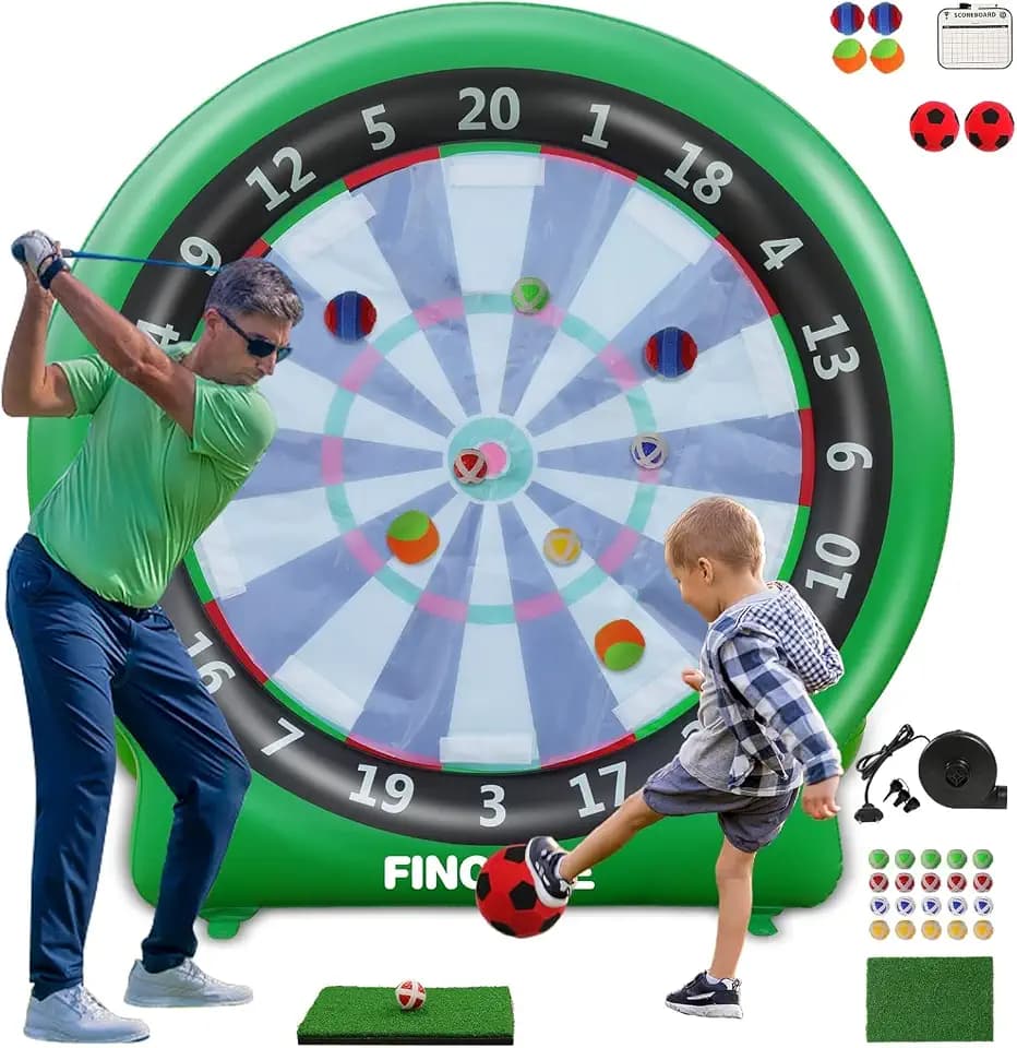 FINCOME Inflatable Dartboard Kick Darts Soccer Golf Dart Outdoor Game