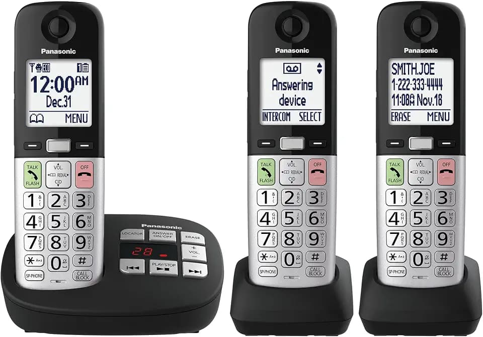 Panasonic Cordless Phone, Landline Phone with Volume Boost and Slow Talk
