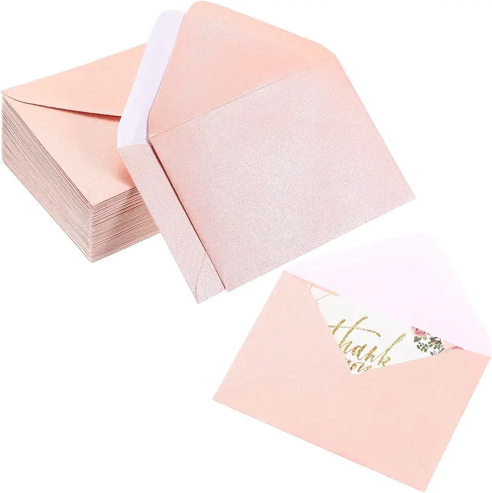 Yahenda 200 Pcs Mini Light Pink Gift Card Envelopes, 4 x 2.7inch