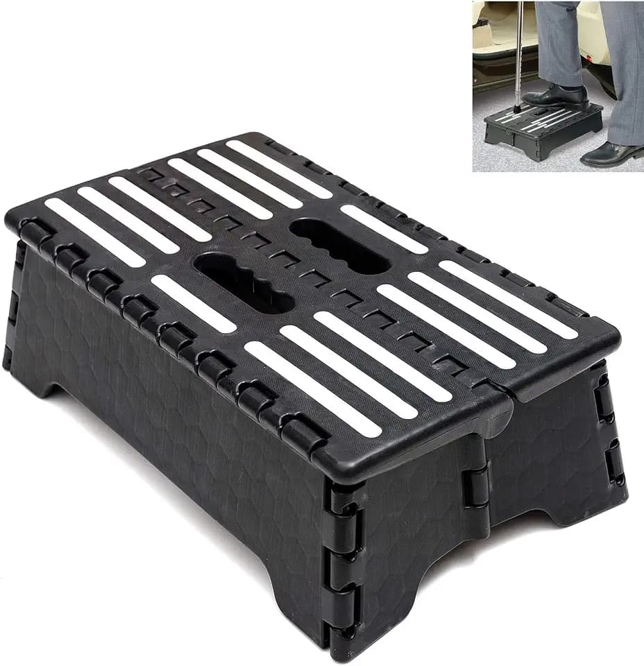 Tragbarer Faltbarer Tritthocker, 12.7 cm, zusammenklappbar, halbe Trittstufe für Senioren und Erwachsene, 100 kg, für ältere Menschen, die EIN hohes Bett oder Treppen aufstehen