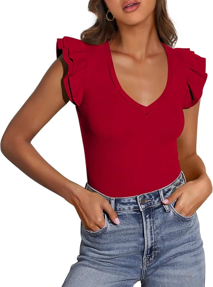 PRETTYGARDEN Womens Sleeveless Slim Fit T Shirts