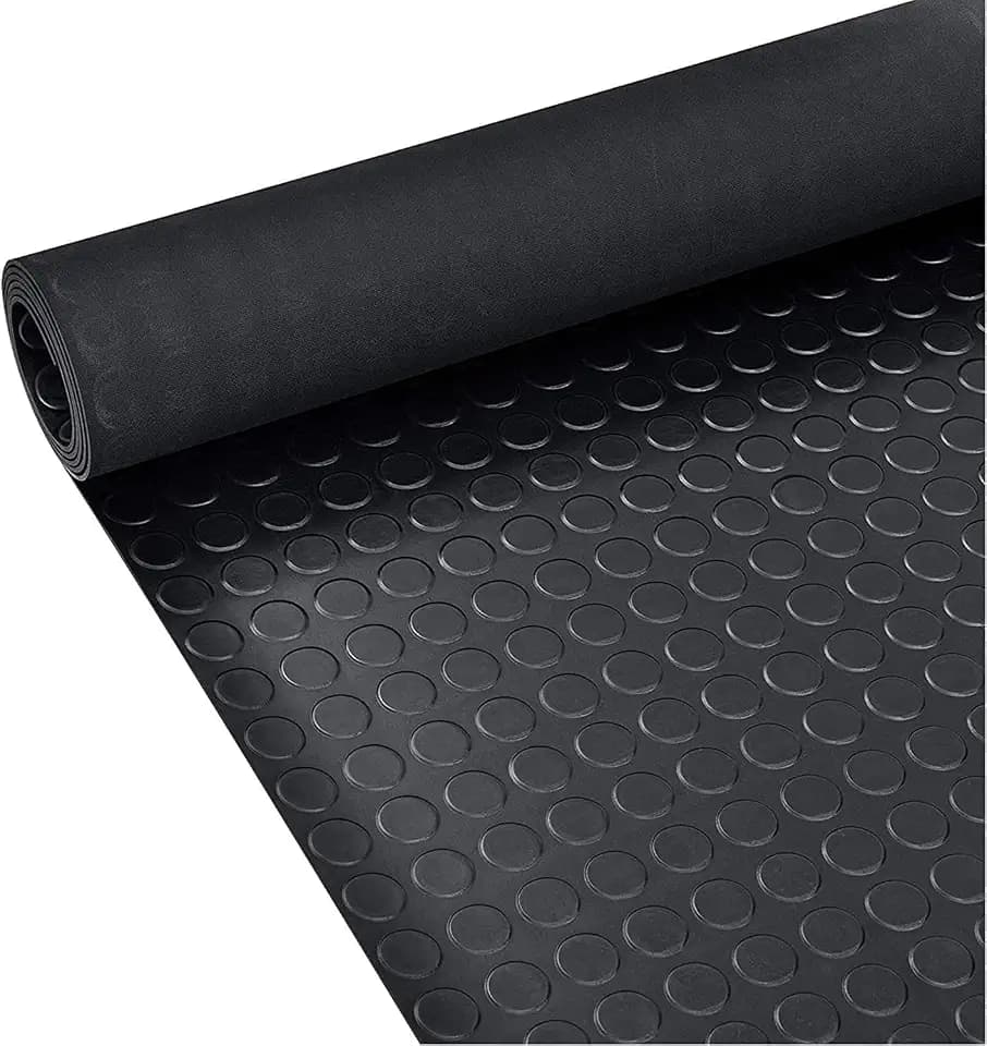 petour Noppen Gummimatte Meterware 300 x 100 x 0.3 cm Noppenmatte Schutzmatte Bodenmatte Flachnoppen rutschfest Gummiläufer für Fabrik, Garage, Werkbank,Keller, Werkstatt, Industrie