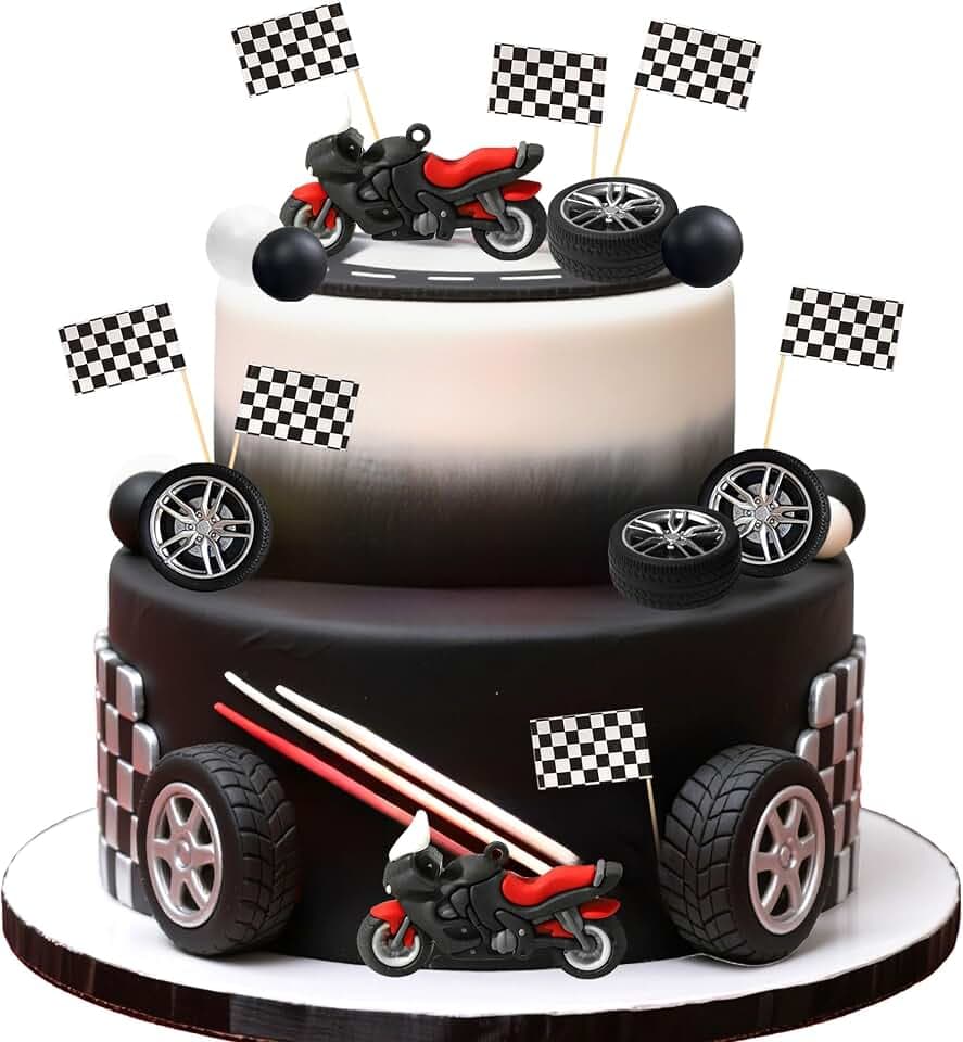 LaVenty Motorrad Tortendeko Dirt Bike Party Kuchen Dekorationen Motorrad