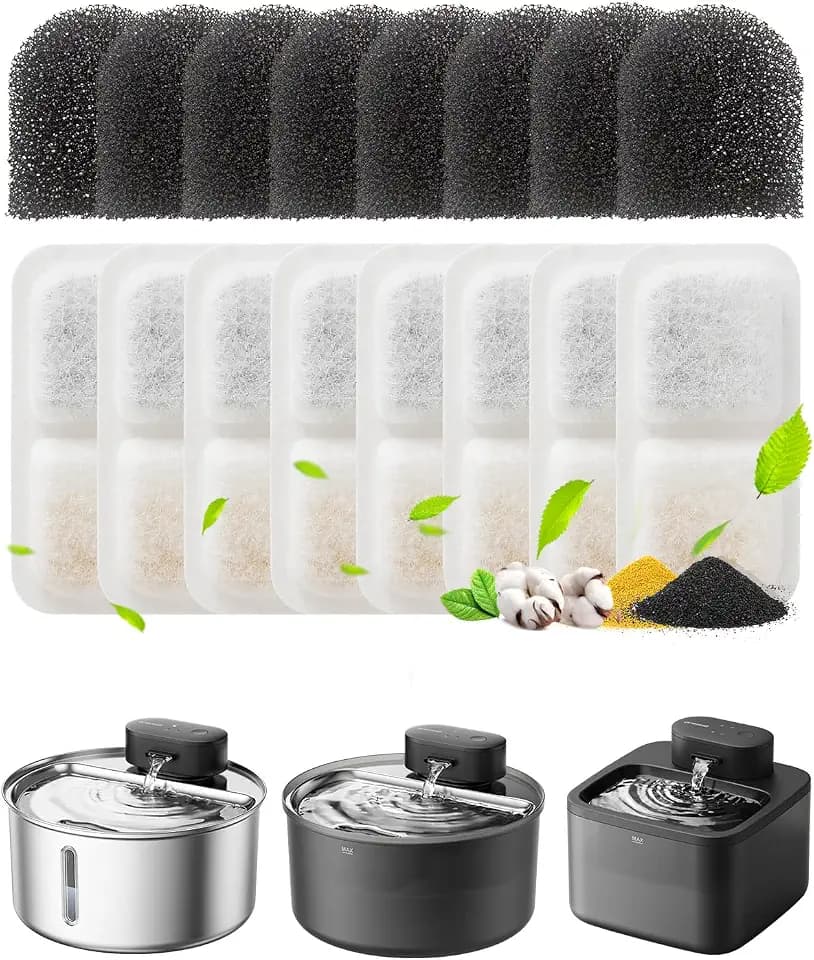 oneisall 8-Pack Ersatzfilter für Katzenbrunnen PW13