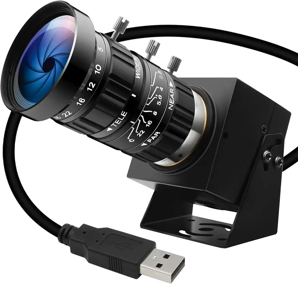 Starvis USB Camera 0.0001Lux Ultra Low Light H.264 1080P 30fps Webcam 10X CS Mount 5-50mm Telephoto Zoom Manual Lens,HDR Full Color Night Vision CCTV Security Camera for Industrial Inspection