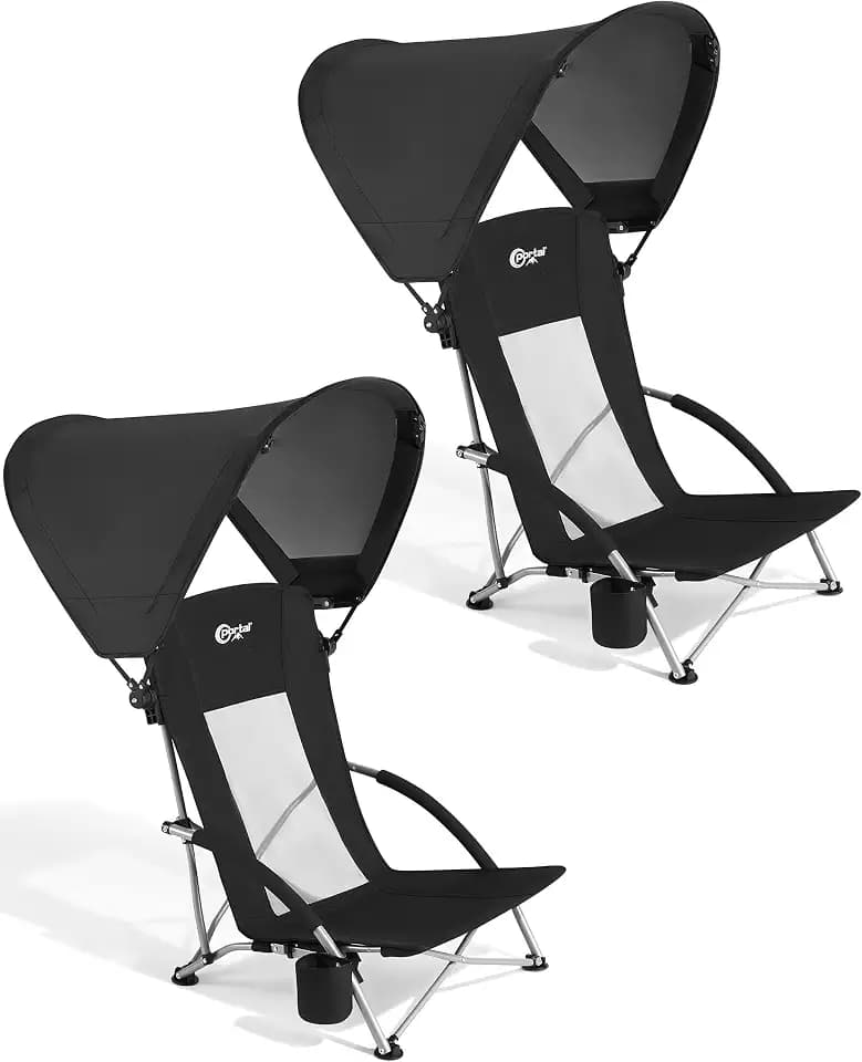 Portal Beach Chair with Canopy, 350 Lbs Weight Capacity Sand Chair