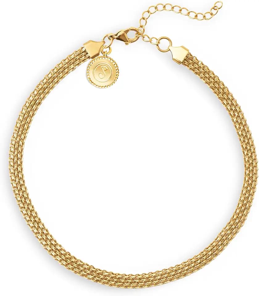 SINGULARU - Tape Choker. Edelstahl mit 18 Kt Vergoldeter Beschichtung. Schmuck für Damen.