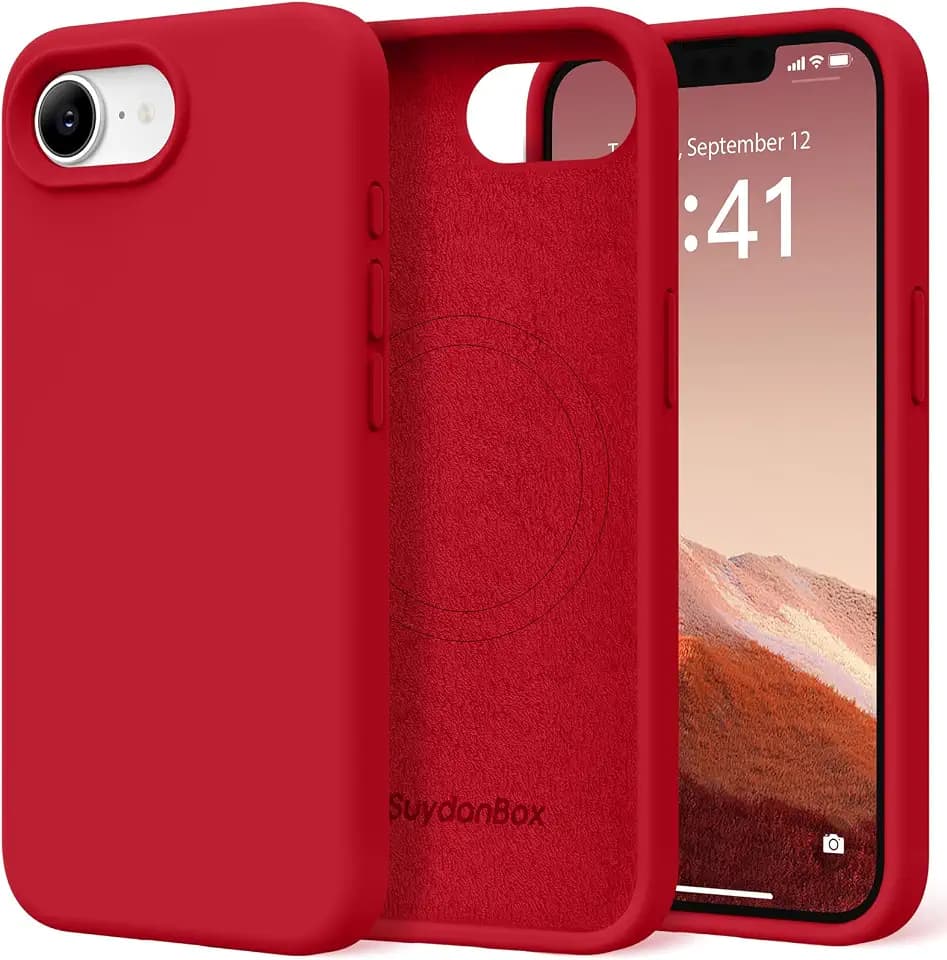 Magnetic for iPhone 17e/iPhone 16e Case Silicone Deep Red