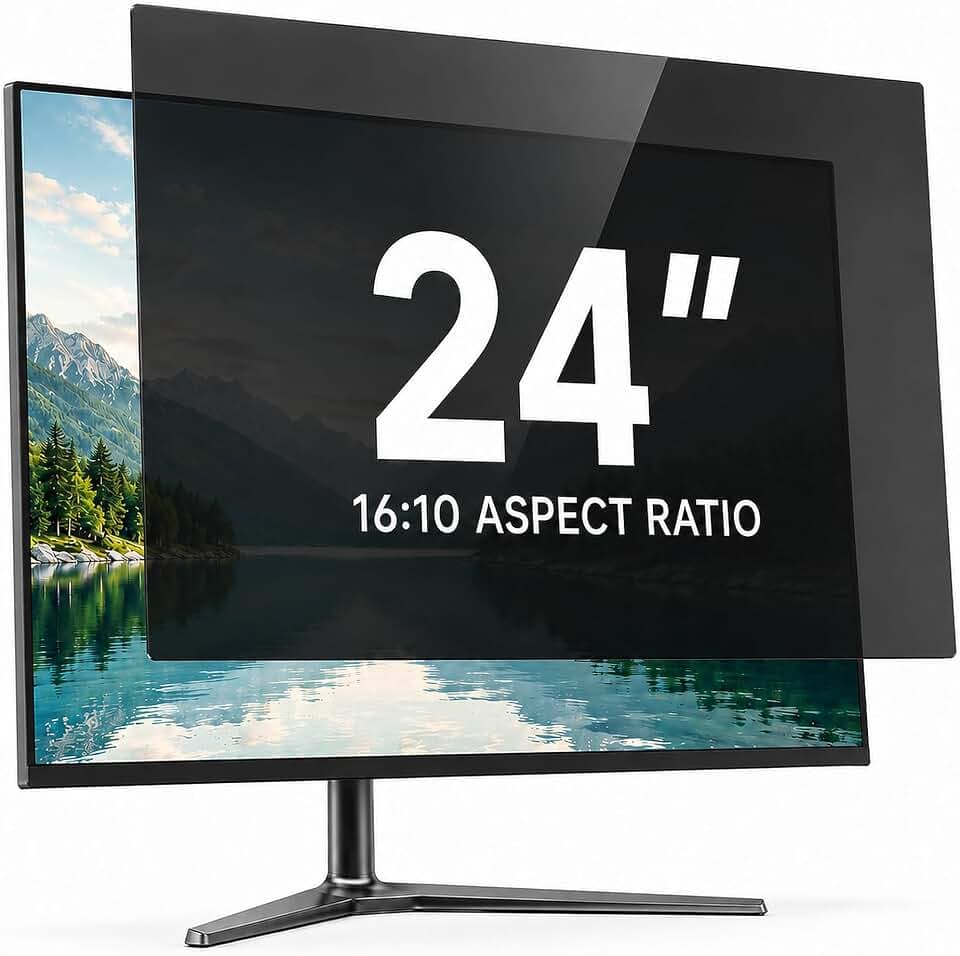 61 cm (24 Zoll) Computer-Sichtschutzfilter für 16:10-Breitbild-Display, Bildschirm-Privatspionagefilter, blendfrei, blaues Licht, blockierende Displayschutzfolie (B x H) 518 x 323 mm
