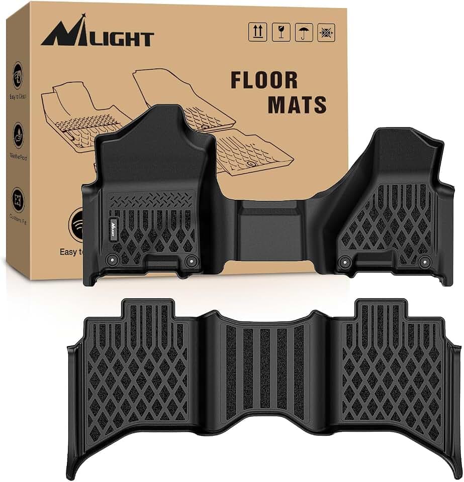 Nilight TPE Floor Mats for Dodge Ram 1500 2500 3500 Bench Seat Crew Cab