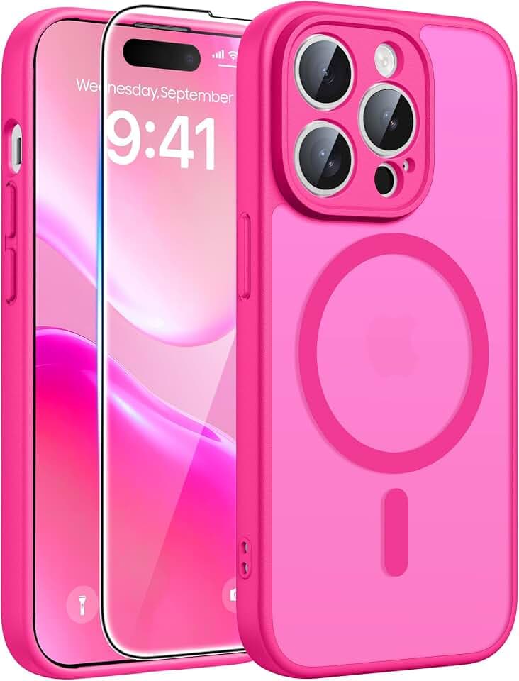 FNTCASE for iPhone 14 Pro Case, Compatible with Magsafe, Screen Protector