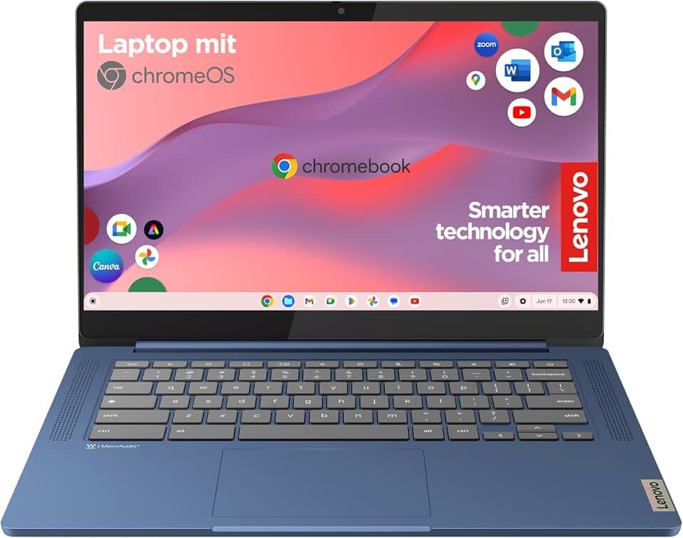 Lenovo Chromebook IdeaPad Slim 3 | 14" Full HD Display | Mediatek MT8186 | 4GB RAM | 64GB SSD | ARM Mali-G52 Grafik | Chrome OS | QWERTZ | blau