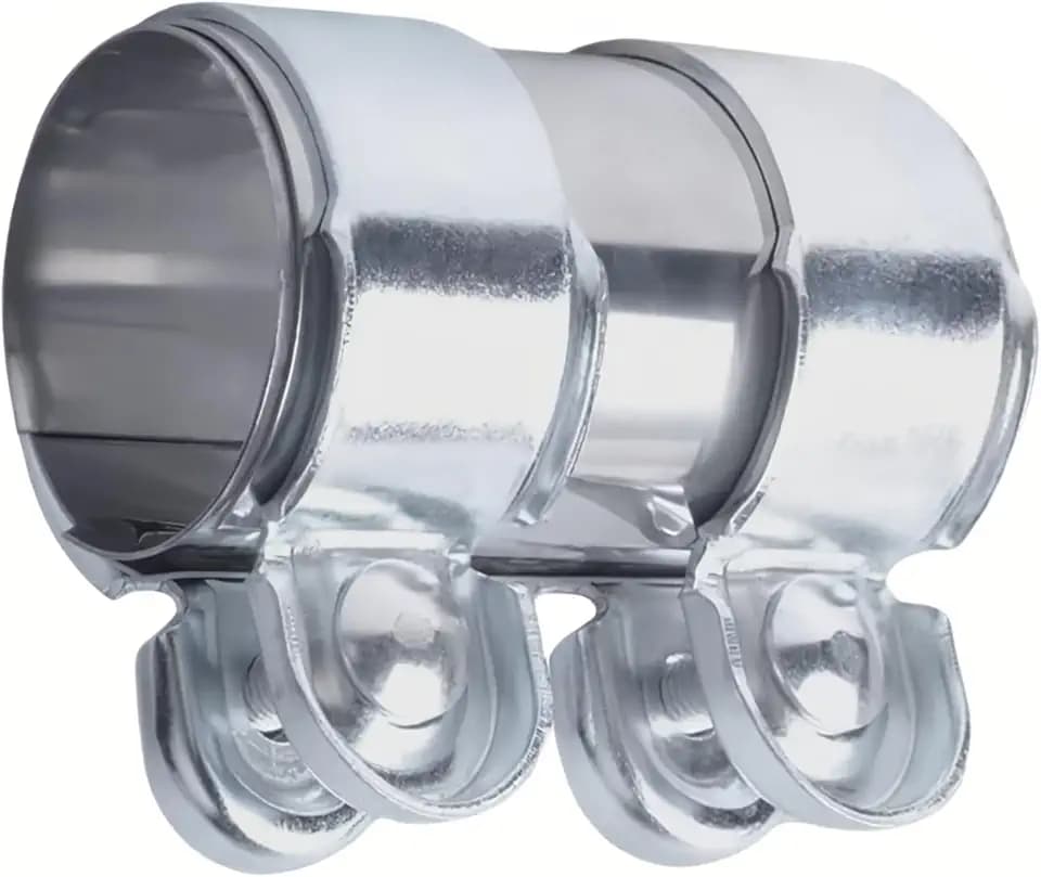 Auspuffschelle Edelstahl Rohrverbinder Ø50 55 60mm, Auspuff Schellen Klemmen mit Doppelschelle, Abgasanlage Universal 95 mm Länge (Ø 60mm / L: 95mm)