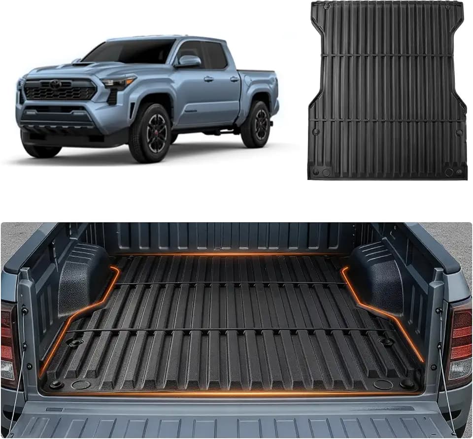 VEVOR Truck Bed Mat, TPE, Compatible with 2024-2026 Toyota Tacoma Bed, Heavy Duty Custom Fit, All Weather Protection Pickup Car Cargo Trunk Liner Replacement, for 2024-2026 Toyota Tacoma Accessories
