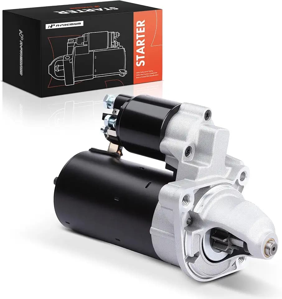 A-Premium Starter Motor, 12V 1.4KW 9 Teeth Clockwise, Compatible with BMW
