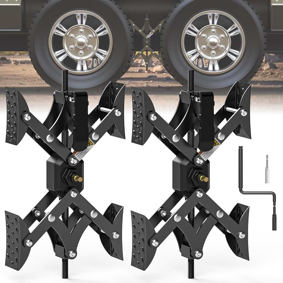 X-Shaped RV Wheel Stabilizer Chocks for RV Camper Trailers & Trucks 2 Pack