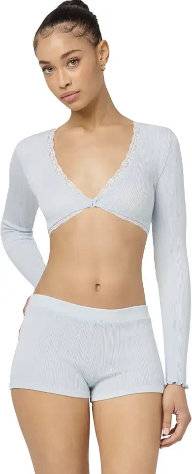 Florence by Mills Women's Villa Collection Pointelle Tie Front Top