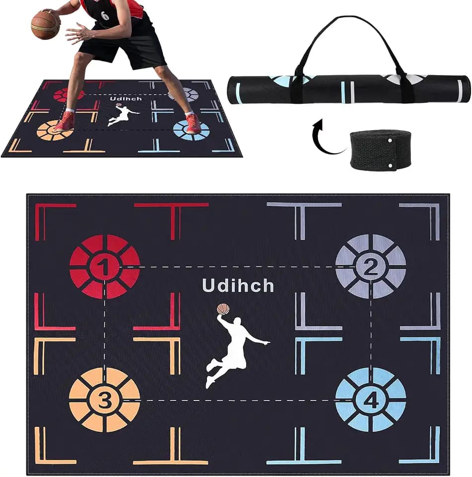 Portable Basketball Footwork Training Mat,Non-Slip Footwork Agility Mat for All basketball enthusiasts,Durable basketball footwork training equipment suitable for all ages, effectively enhancing speed, strength, and coordination.