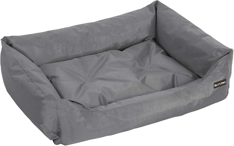 Feandrea Hundebett, XXL Hundekorb, gemütliches Hundesofa, Haustierbett, Hundematte, im Schlafzimmer, Wohnzimmer und Flur, einfache Reinigung, rutschfest, 100 x 70 x 28 cm, grau PGW28G