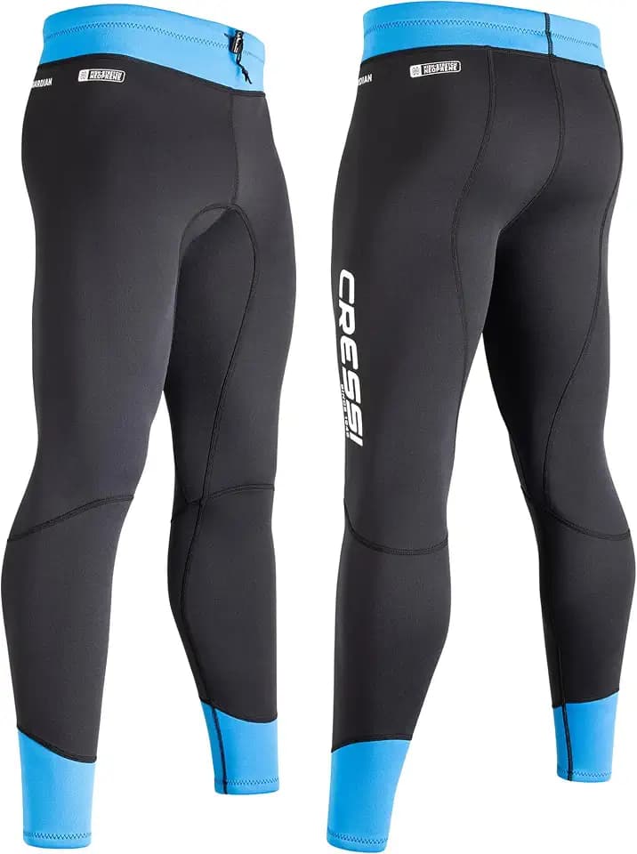 CRESSI Guardian Man - Double Lined 2mm Neoprene Jacket, Zipper Vest, Pants for Swimming, Snorkeling, Sup, Surfing, Kayaking and Water Sports, Black/Blue, Men's
