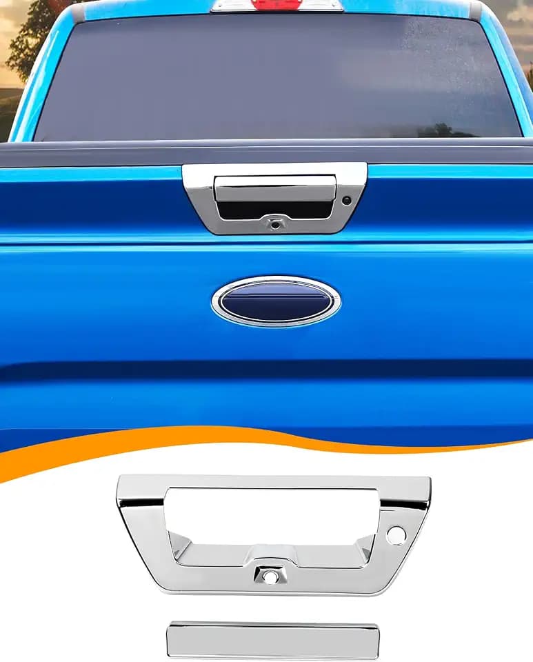 Hoolcar Chrome Tailgate Handle Covers Trim Overlay Compatible with 2015-2020 Ford F150 Exterior Accessories Tailgate Handle Protector Shell