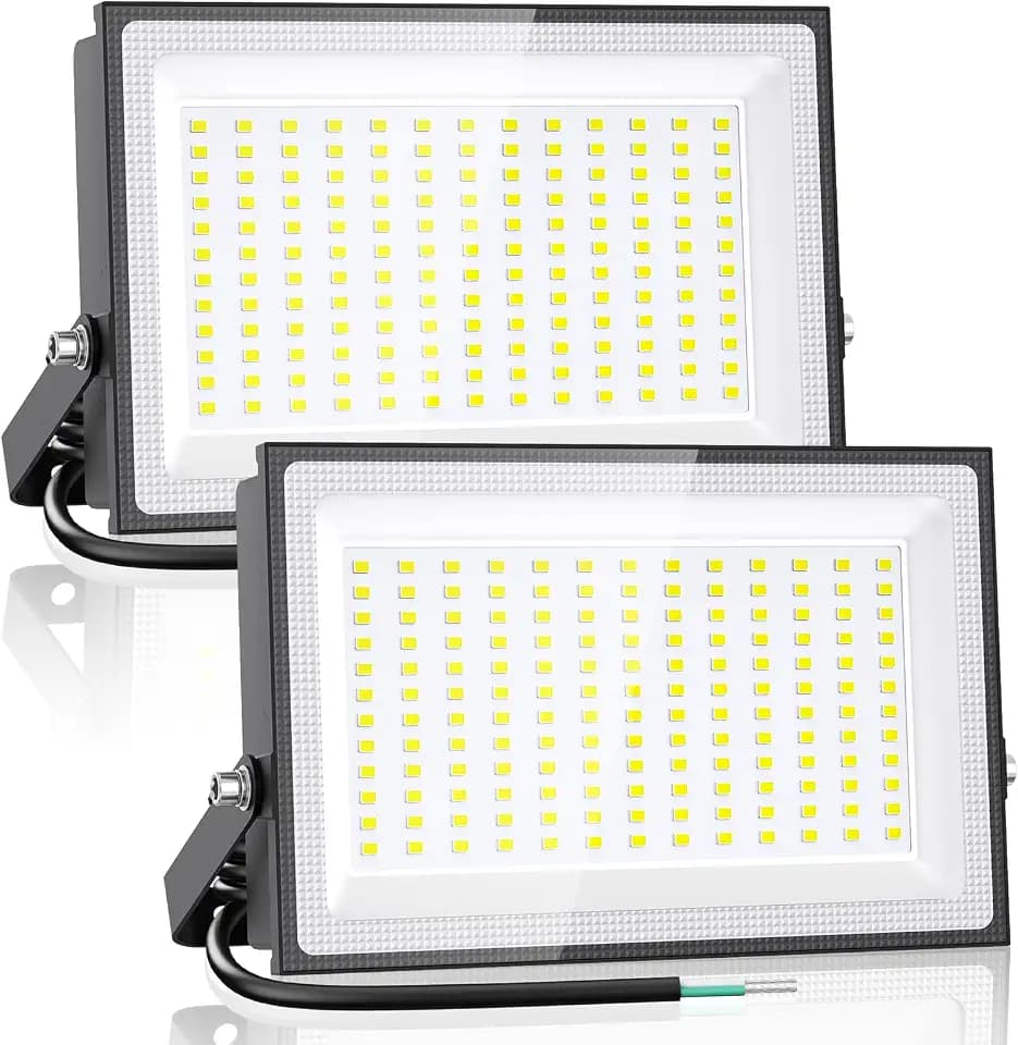 Onforu 150W LED Flood Light Outdoor,15000LM Security Lights, IP66 Waterproof Outdoor Floodlight, 2 Pack 6500K Daylight White LED Exterior Lighting for Basketball Court, Stadium, Playground