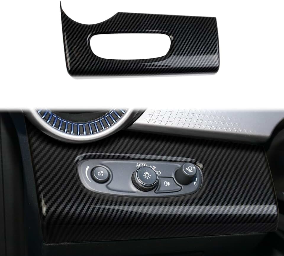 Carbon Fiber Headlight Switch Button Panel Cover Trim for Chevrolet Trax 2024-2026