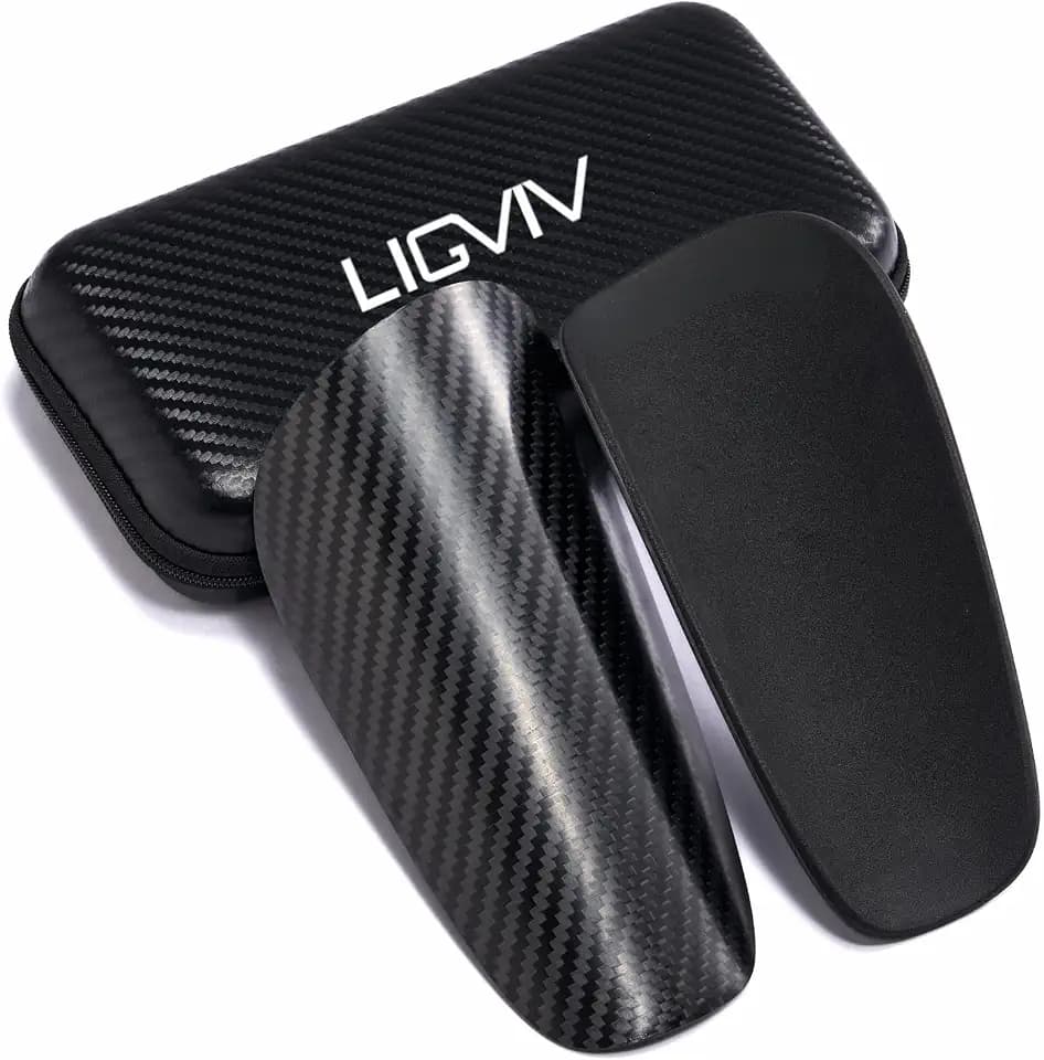 Soccer Shin Guards - Carbon Fiber Shin Pads with Portable Carrying Case for Men, Women, Youths, Kids, Size L M S