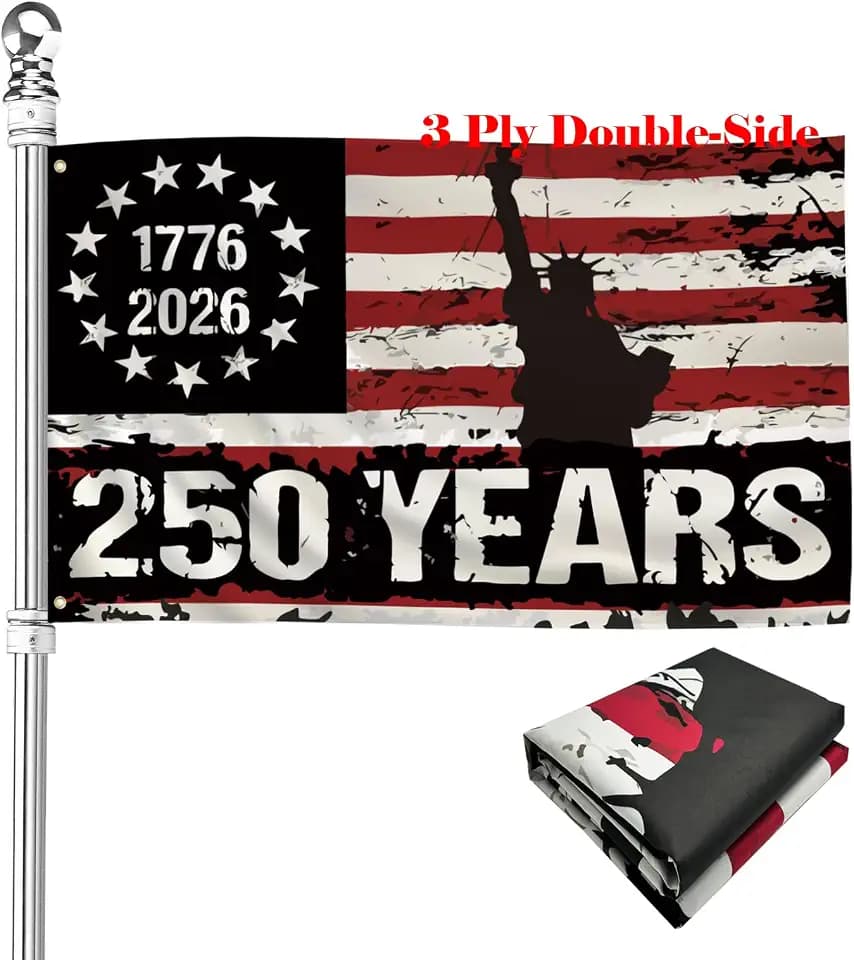 250th Anniversary American Flag 3x5 FT, Betsy Ross 1776 Liberty Flag Heavy Duty Double Sided 3-Ply, UV Fade Resistant, Embroidered Brass Grommets, Outdoor Decor for 250 Years of Freedom (1)
