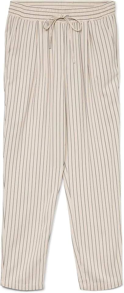 VERO MODA Damen Legere Leinen Stoffhose Casual Schlupfhose Lockere Ankle Pants