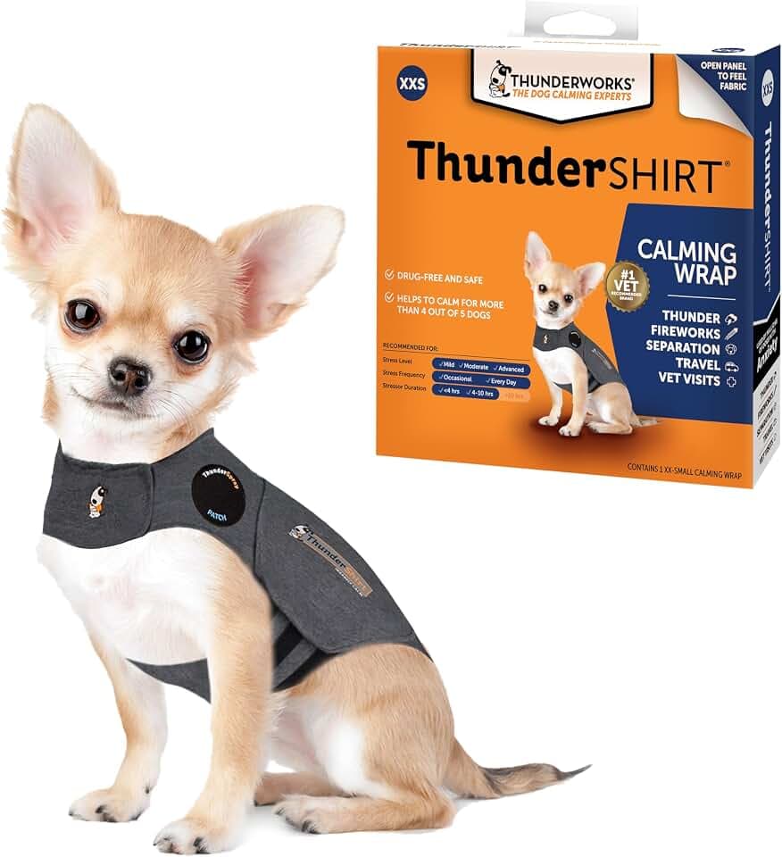 ThunderShirt for Dogs Calming Anxiety Vest, XX Small, Heather Gray
