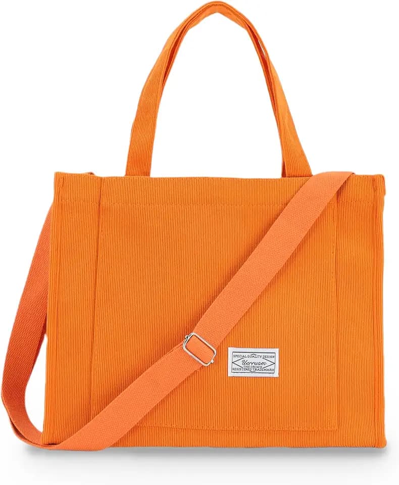 UERRUAM Tote Bag for Women Corduroy Crossbody Purse for Everyday, Work Bag