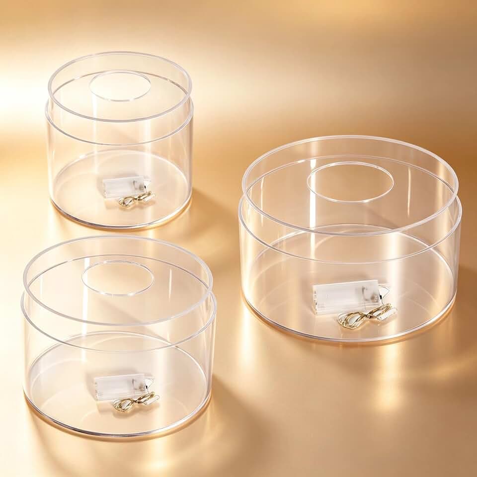 6 8 10 Inch 3-Pack Clear Round Acrylic Cake Stand for Party
