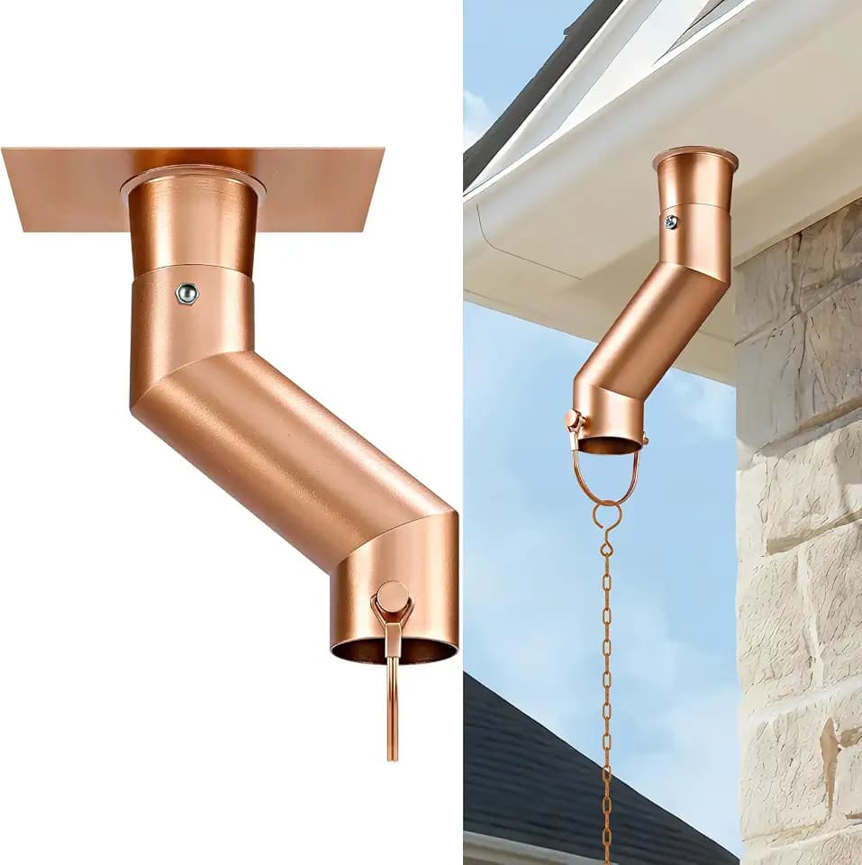 Rain Chain Gutter Adapter Gold Installation Suit for Downspout Outlet