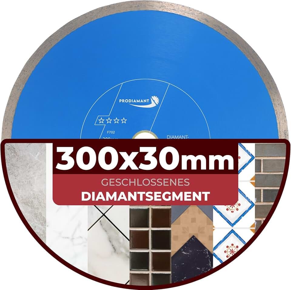 PRODIAMANT Profi Diamant-Trennscheibe PRORIM 300 mm x 30/25,4 mm kein ausbrechen bei glasierten Fliesen Feinsteinzeug Keramik