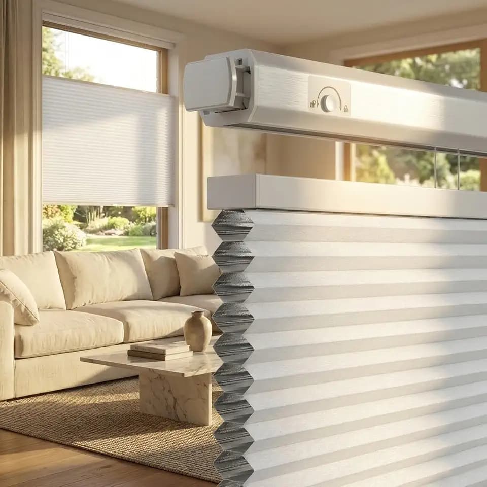 Grandekor No Drill Top Down Bottom Up Cellular Shades Blackout,30Wx48H
