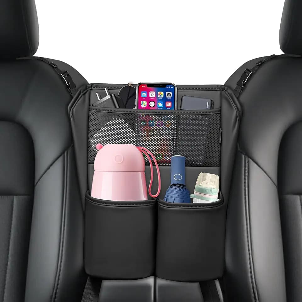 FLORICH Car Organizer Storage Between Seats, Leather Seat Organizer Purse Holder Between Seats, Automotive Consoles & Organizers Storage Car Organizer