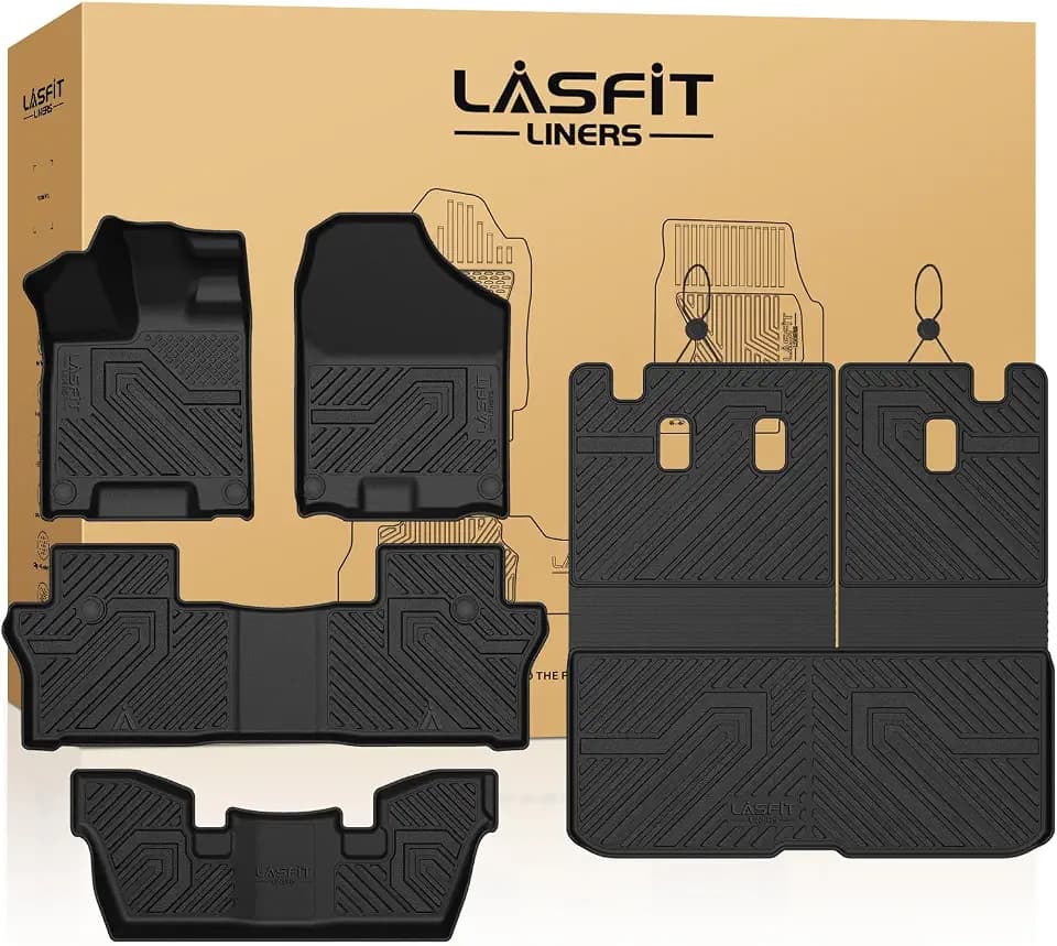 LASFIT All Weather Floor Mats for Honda Pilot 2016-2022【7 Seats】