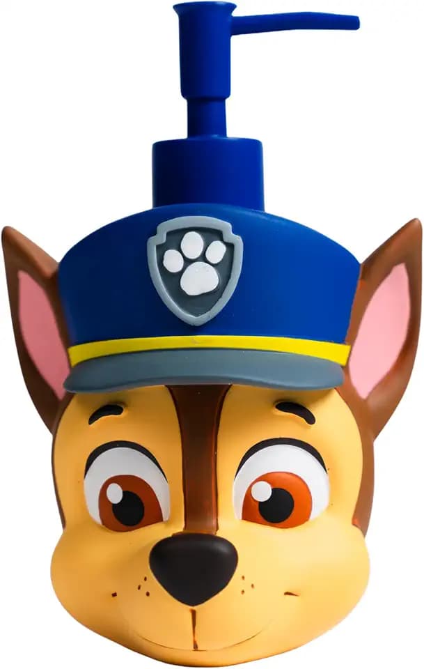 Paw Patrol Chase Kids Soap/Lotion/Hand Sanitizer Resin Pump Dispenser, 18 Oz, Bathroom Decor, (Officially Licensed Product) by Franco