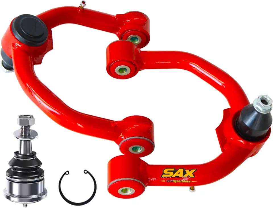 Front Upper Control Arms for 1996-2003 Toyota Tacoma 4WD, 1995-2002 Toyota 4Runner 4WD, 2-4" Lift Red Tubular Arms with PU Bushings and 1 Spare Ball Joint (2PCS）