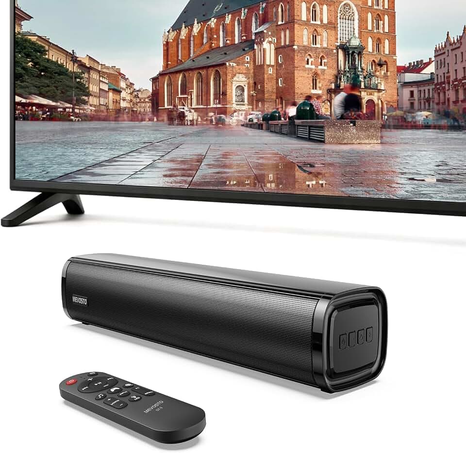 Mini-Soundbar für kleine TVs/PC: 40,5 cm mit integriertem Subwoofer