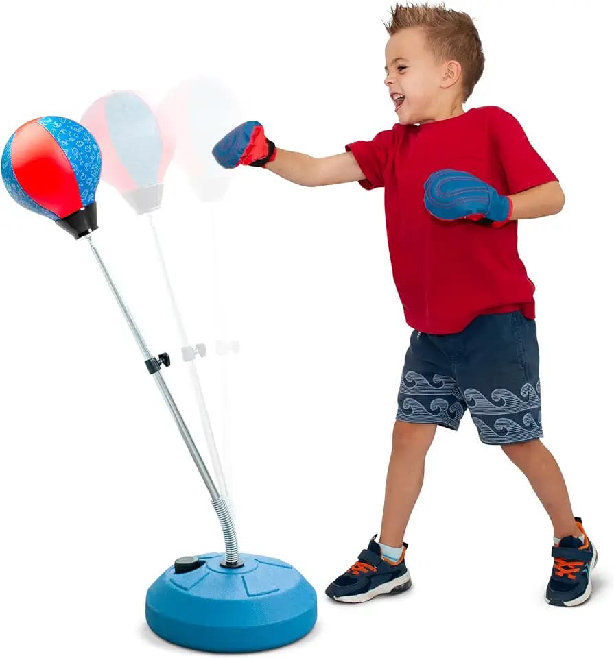 Boxsack mit Ständer, für Kinder und Erwachsene, höhenverstellbar - freistehender Boxsack - Ideal für MMA-Training, Stressabbau und Fitness